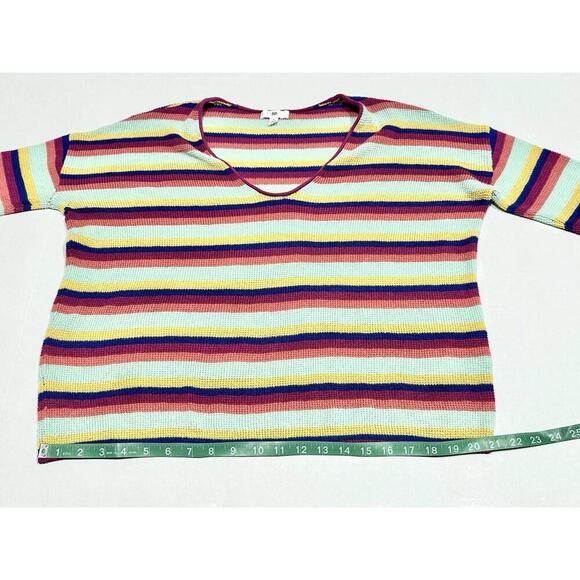 BP Womens Pullover Sweater Multicolor Stripe Long Sleeve Lightweight Medium - Picture 4 of 15